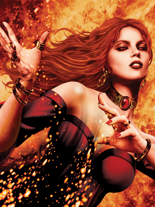 Illustration for article titled My Art Nouveau Vision of George R.R. Martin's Fiery Sorceress, Melisandre